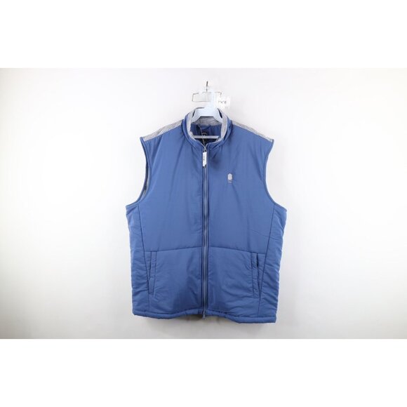 New Johnnie O Mens XL Huck Performance Full Zip Golfing Puffer Vest Jacket Blue